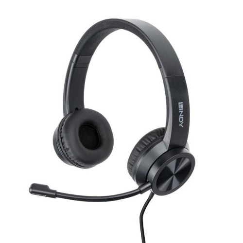 Auriculares lindy 20439  alámbrico  usb tipo c negro