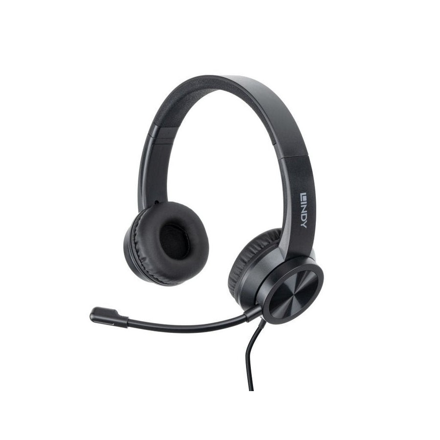 Auriculares lindy 20439  alámbrico  usb tipo c negro