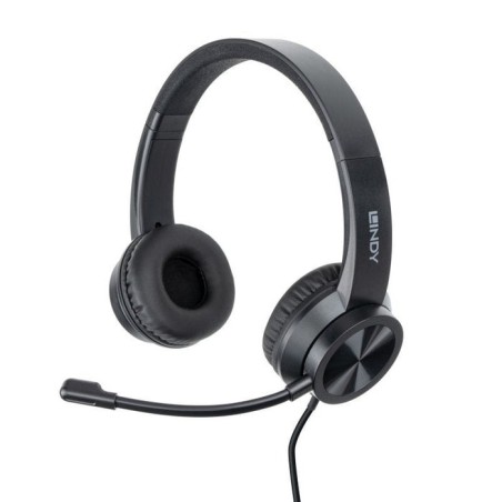 Auriculares lindy 20439  alámbrico  usb tipo c negro