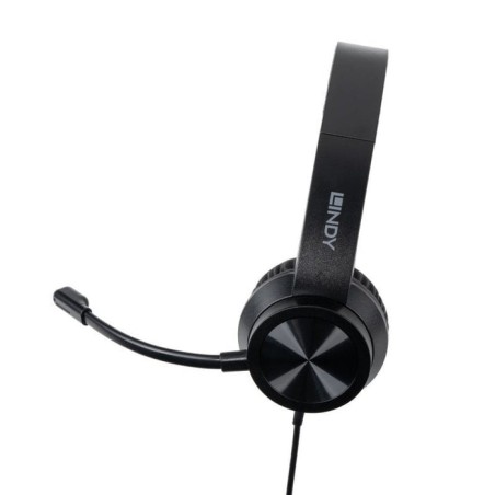 Auriculares lindy 20439  alámbrico  usb tipo c negro