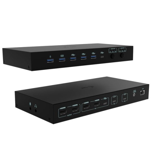 I-tec usb-c kvm docking station for 3 hosts 2xhdmi 1xglan 1xusb-c gen2 3x usb-a gen2 2x usb-a 1.1 1xaudio 1xmic pd 1x 92w 2x 65w