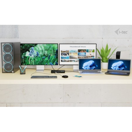 I-tec usb-c kvm docking station for 3 hosts 2xhdmi 1xglan 1xusb-c gen2 3x usb-a gen2 2x usb-a 1.1 1xaudio 1xmic pd 1x 92w 2x 65w