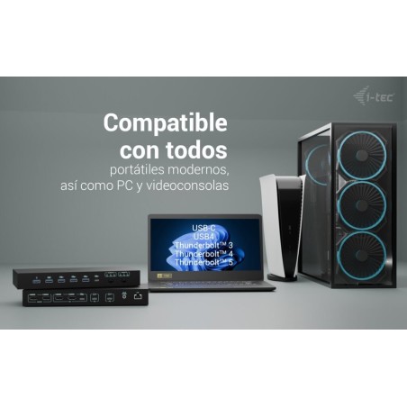 I-tec usb-c kvm docking station for 3 hosts 2xhdmi 1xglan 1xusb-c gen2 3x usb-a gen2 2x usb-a 1.1 1xaudio 1xmic pd 1x 92w 2x 65w