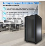 Extralink - armario de pie de 19 "27u 600x1000 paquete plano negro