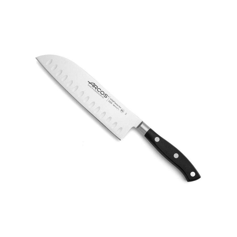 Cuchillo santoku con alveolos serie riviera 180 mm