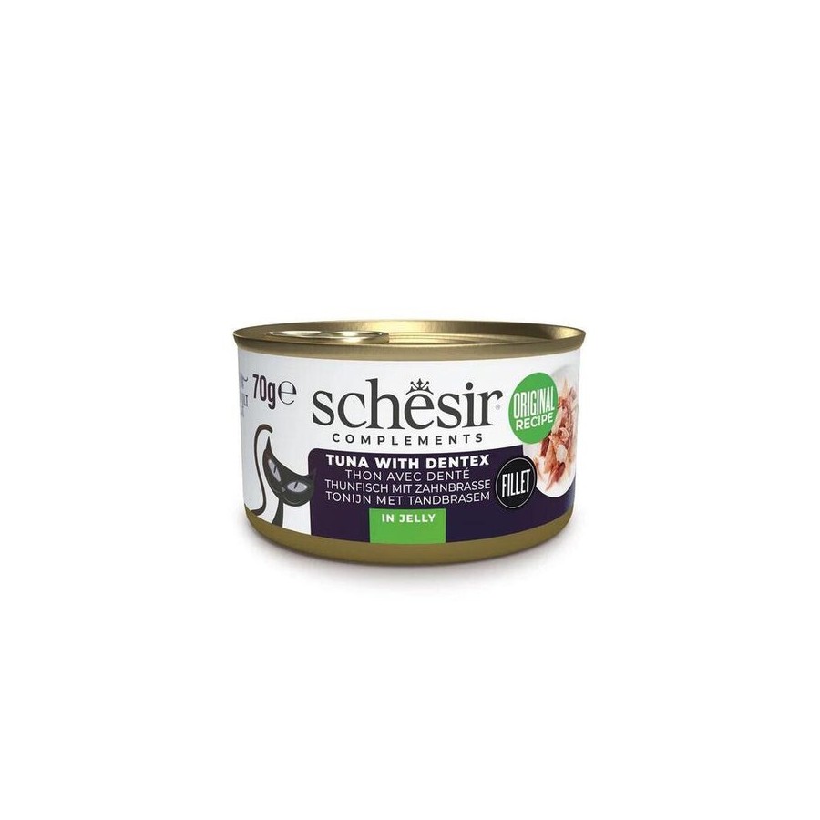 Schesir oceanic adult atún con dentic - comida húmeda para gatos - 70g
