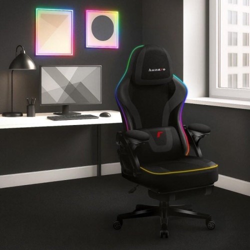 Silla gaming  de malla negra force 4.6 rgb