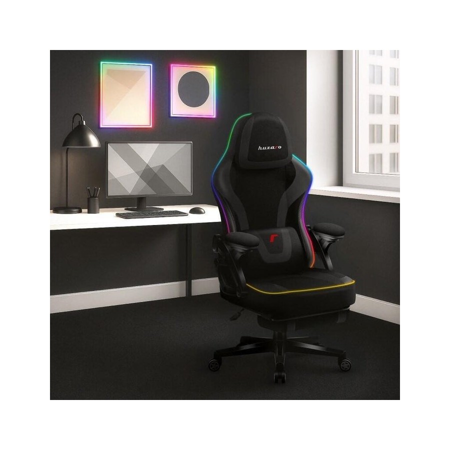Silla gaming  de malla negra force 4.6 rgb