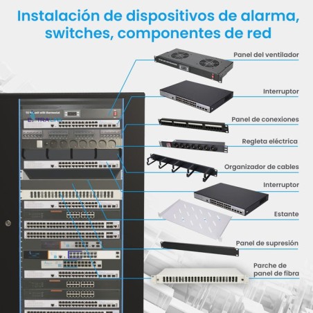 Extralink - armario de pie de 19 "27u 600x1000 paquete plano negro