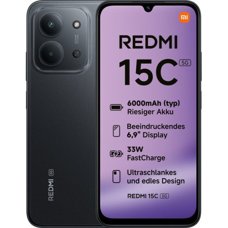 Xiaomi redmi 15c 5g dual sim 4gb ram 128gb - midnight black