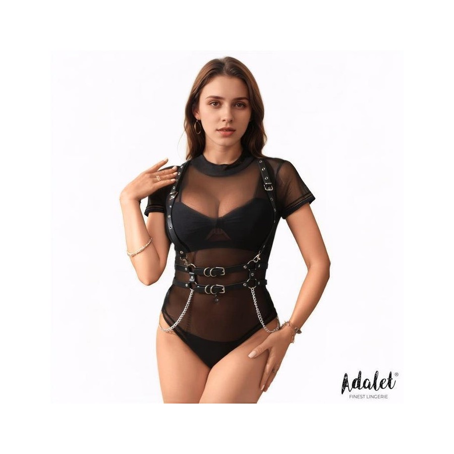 Brenda arnés para pecho cuero vegano con cadenas talla única