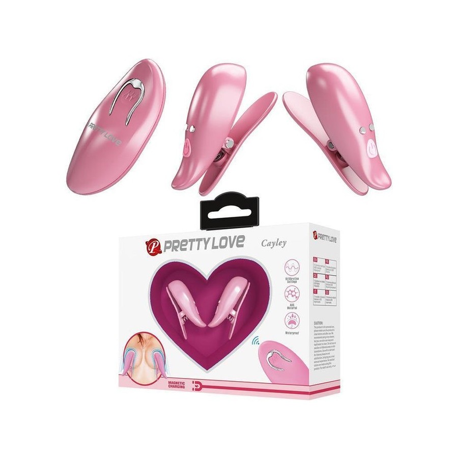 Cailey pinzas para pezones con vibración y control remoto