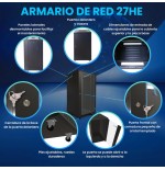 Armario rack de pie extralink 27u 600x800 negro