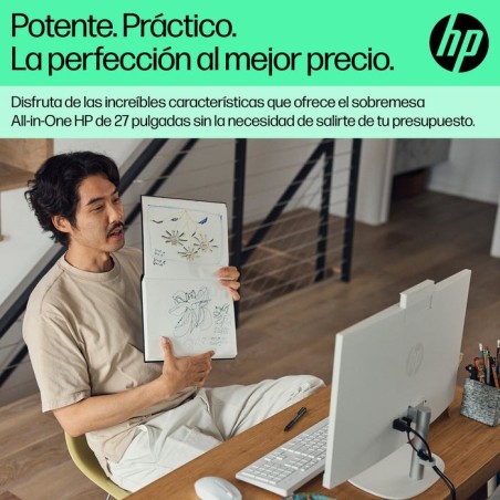 Pc all in one hp aio 27" 27-cr0106ns i3-1315u 8gb 512gb  tactil w11h blanco