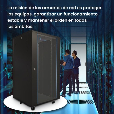 Armario rack de pie extralink 27u 600x800 negro