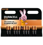 Pack de 10 pilas aaa duracell plus power boost dpblr3b10 1.5v alcalinas