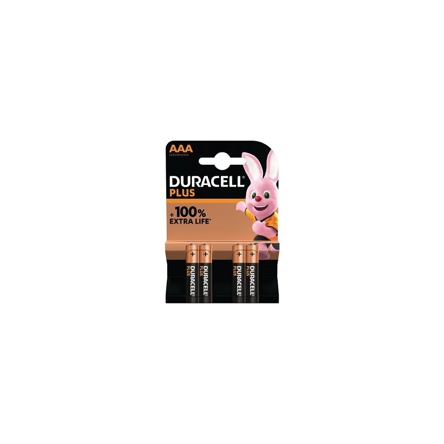 Pack de 4 pilas aaa duracell plus power boost dpblr3b4 1.5v alcalinas