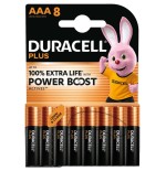 Pack de 8 pilas aaa duracell plus power boost dpblr3b8 1.5v alcalinas