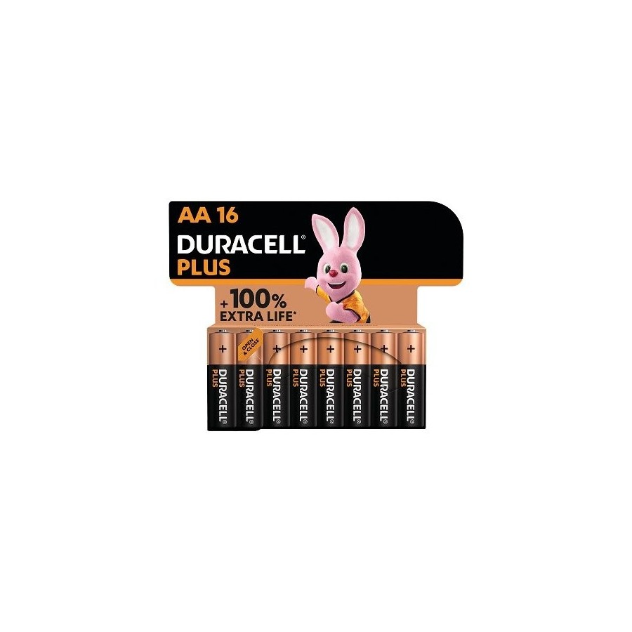 Pack de 16 pilas aa duracell plus power boost dpblr6b16 1.5v alcalinas