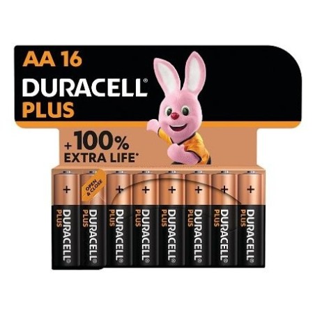 Pack de 16 pilas aa duracell plus power boost dpblr6b16 1.5v alcalinas