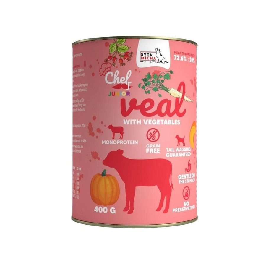 Syta micha chef veal with vegetables junior - comida húmeda para perros - 400g