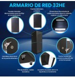 Extralink armario 32u 600x1000 standing rackmount cabinet black