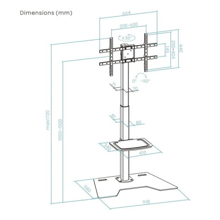 Soporte suelo "minos" 37-70" rotación 90°