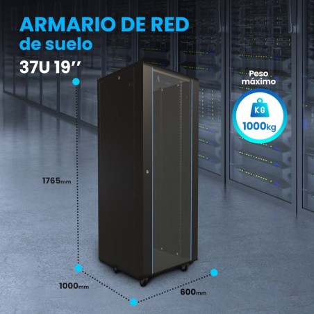 Extralink 37u armario 600x1000 standing rackmount cabinet black