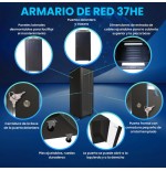 Extralink 37u armario 600x1000 standing rackmount cabinet black