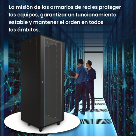 Extralink 37u armario 600x1000 standing rackmount cabinet black