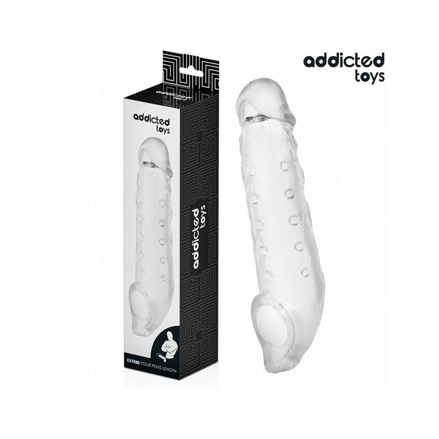 Addicted toys - funda para el pene transparente talla s 23 cm