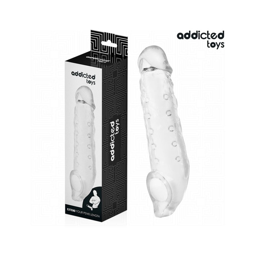 Addicted toys - fundas para el pene transparente talla m 27 cm