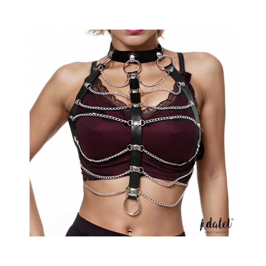 Hilda arnés de pecho con cadenas cuero vegano talla única