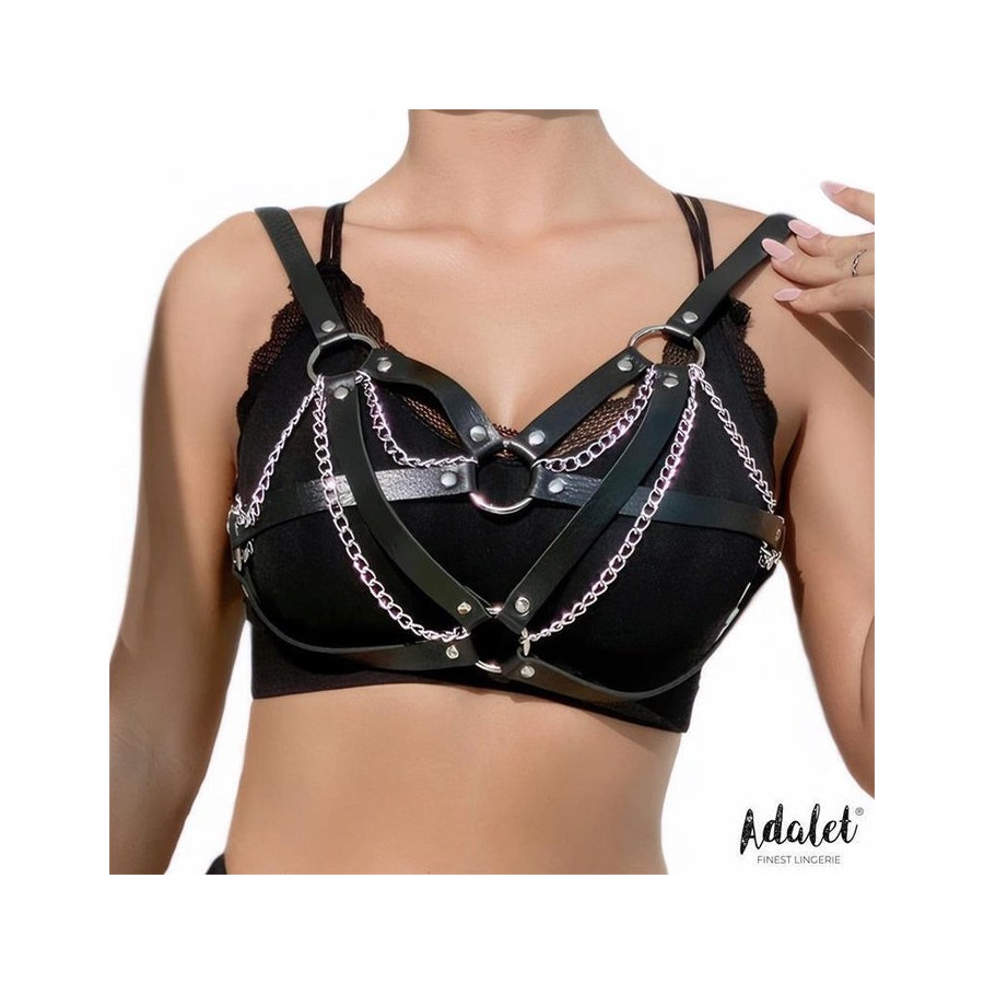 Karina top cuero vegano con cadenas talla única