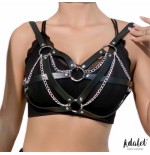 Karina top cuero vegano con cadenas talla única