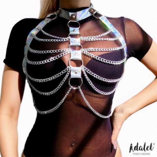 Bianca arnés cuero vegano con cadenas talla única