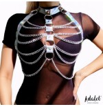 Bianca arnés cuero vegano con cadenas talla única