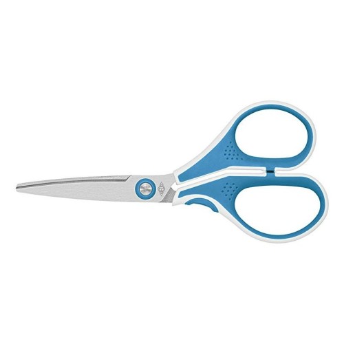 Wedo 975 5010 tijera de escritorio y manualidades universal corte recto azul, blanco