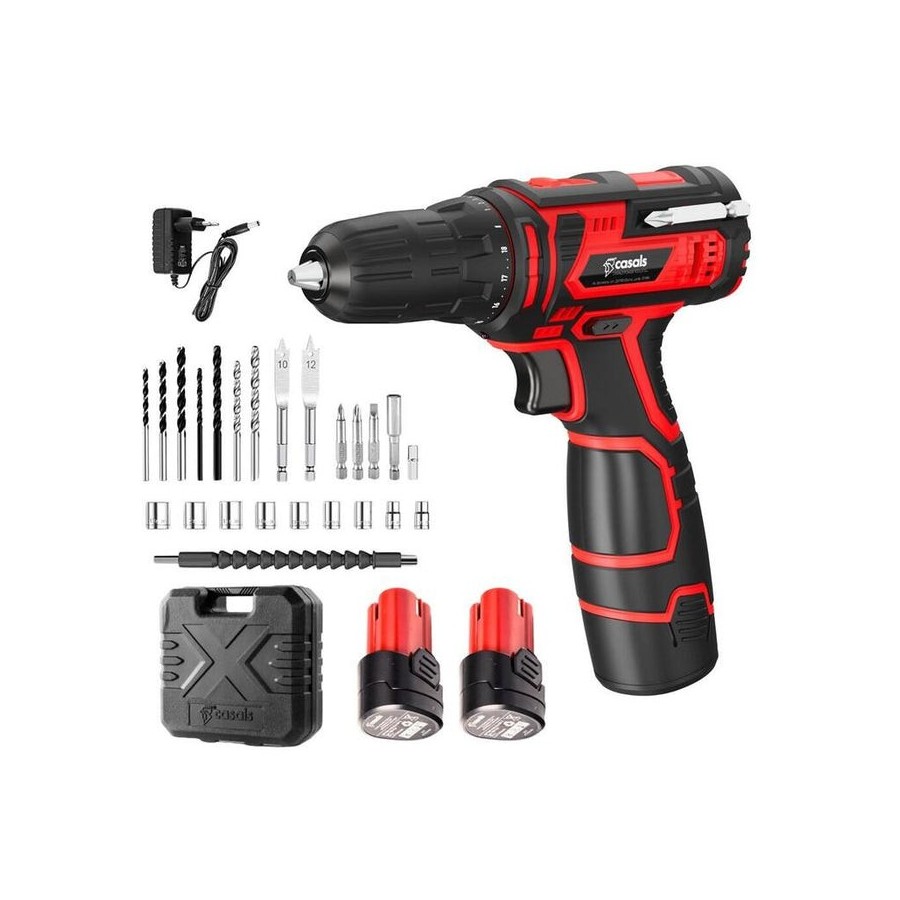 Taladro atornillador sin cable 12v casals cid1251bca