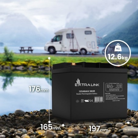 Extralink akumulator battery accumulator 12v 40ah - batterie - 40.000 mah sealed lead acid (vrla) 13.5 v 12 ah