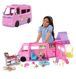 Mattel barbie super abenteuer-camper spielset (mit dachzelt, grill mit farbwechseleffekt und 60 zubehörteilen) hrj78
