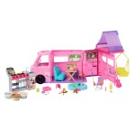 Mattel barbie super abenteuer-camper spielset (mit dachzelt, grill mit farbwechseleffekt und 60 zubehörteilen) hrj78