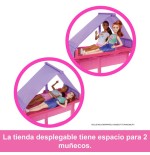 Mattel barbie super abenteuer-camper spielset (mit dachzelt, grill mit farbwechseleffekt und 60 zubehörteilen) hrj78