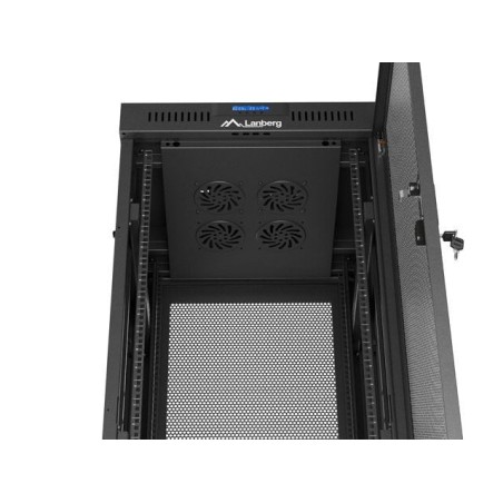 Lanberg rack cabinet 19 free-standing 32u 600x600 flat pack mesh door lcd black