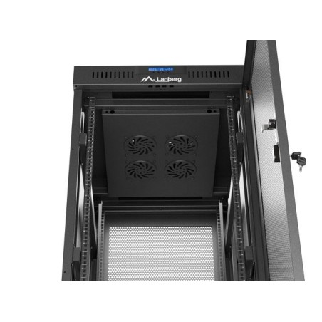 Lanberg rack cabinet 19 free-standing 32u 600x800 flat pack mesh door lcd black