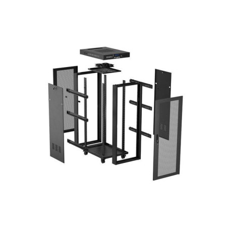 Lanberg rack cabinet 19 free-standing 32u 600x800 flat pack mesh door lcd black