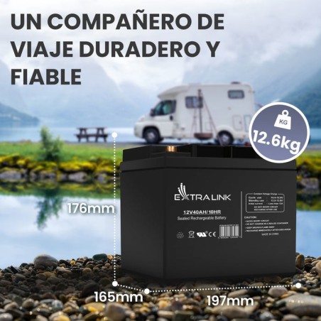 Extralink akumulator battery accumulator 12v 40ah - batterie - 40.000 mah sealed lead acid (vrla) 13.5 v 12 ah