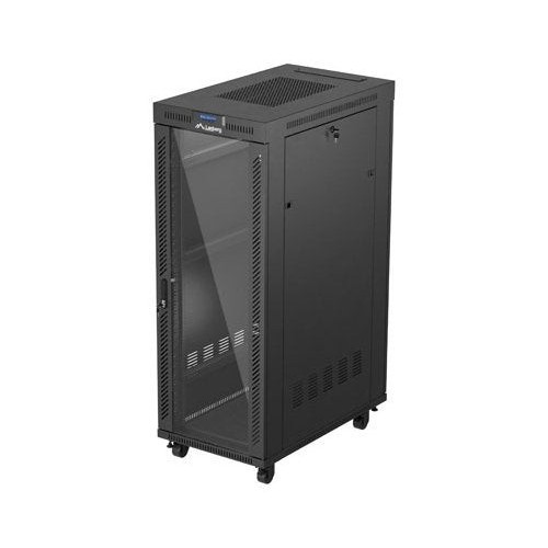 Lanberg rack cabinet 19 free-standing 32u 600x1000 flat pack glass door lcd black