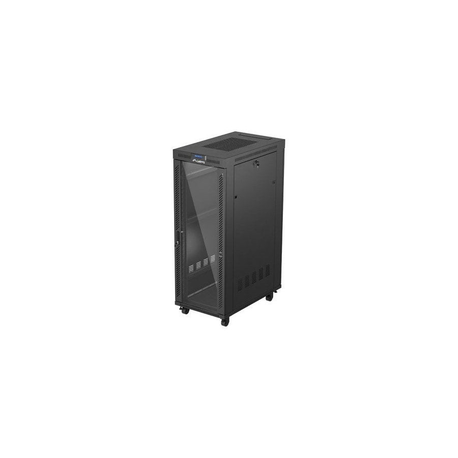 Lanberg rack cabinet 19 free-standing 32u 600x1000 flat pack glass door lcd black