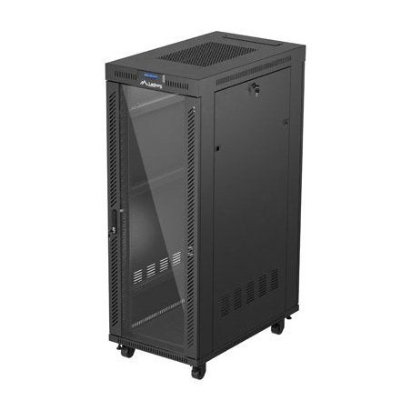 Lanberg rack cabinet 19 free-standing 32u 600x1000 flat pack glass door lcd black